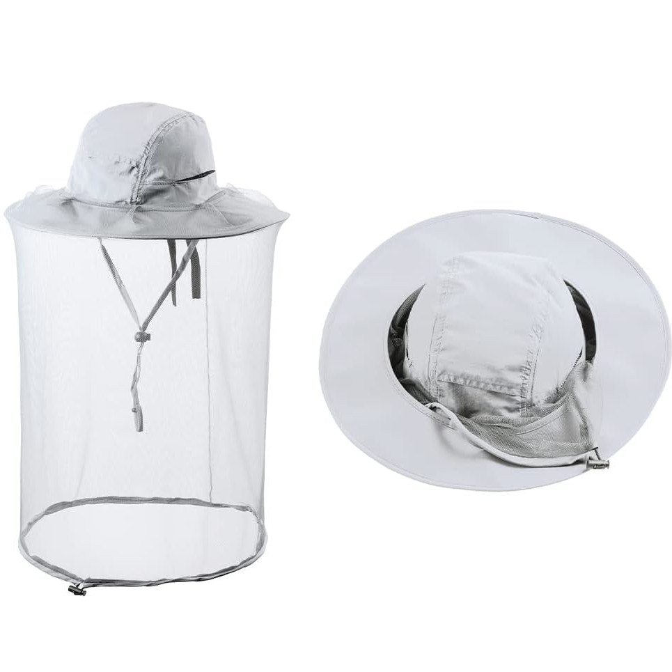 Habits textile antimoustique moustiquaire chapeau blanc